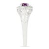 BUY NATURAL RHODOLITE GEMSTONE HALO RING IN 925 STERLING SILVER