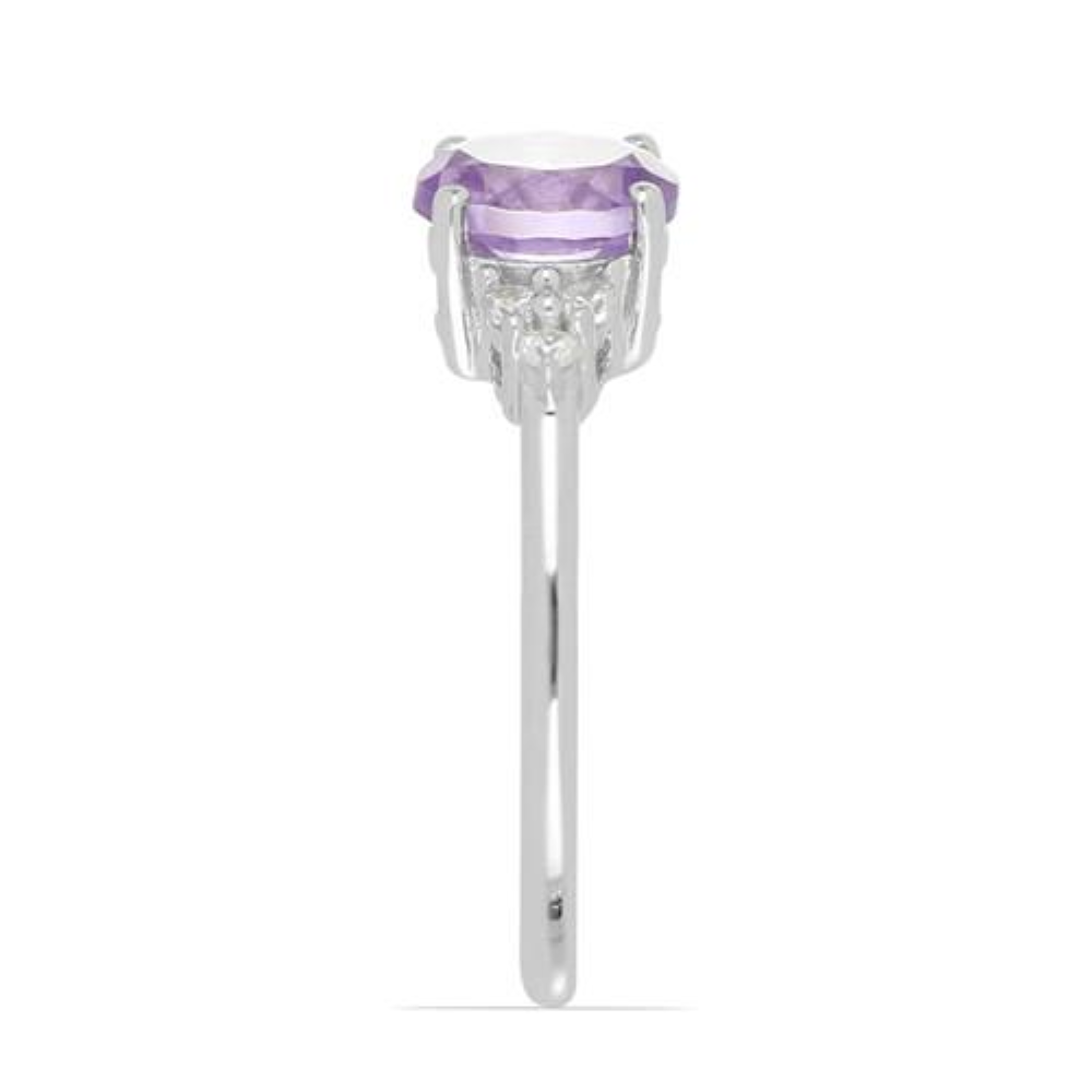 BUY BRAZILIAN AMETHYST GEMSTONE CLASSIC RING IN 925 SILVER