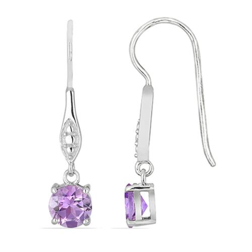 BUY WHISKY QUARTZ GEMSTONE EARRINGS IN STERLING SILVER
