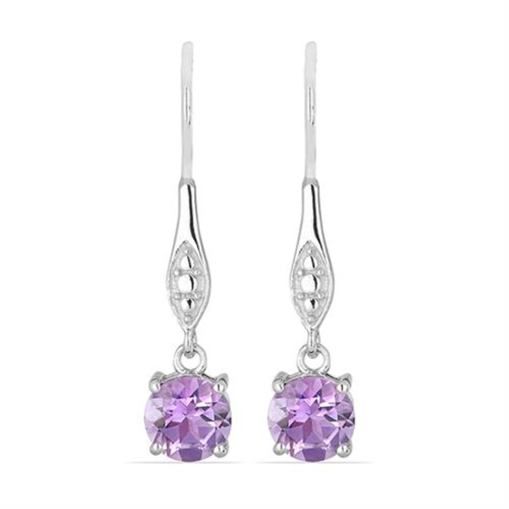 BUY WHISKY QUARTZ GEMSTONE EARRINGS IN STERLING SILVER