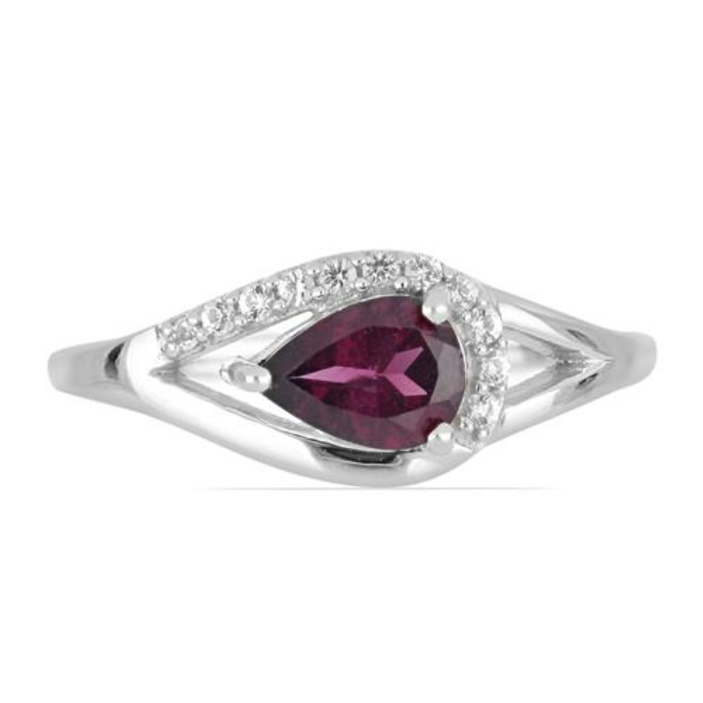 BUY 925 SILVER NATURAL RHODOLITE GEMSTONE CLASSIC RING
