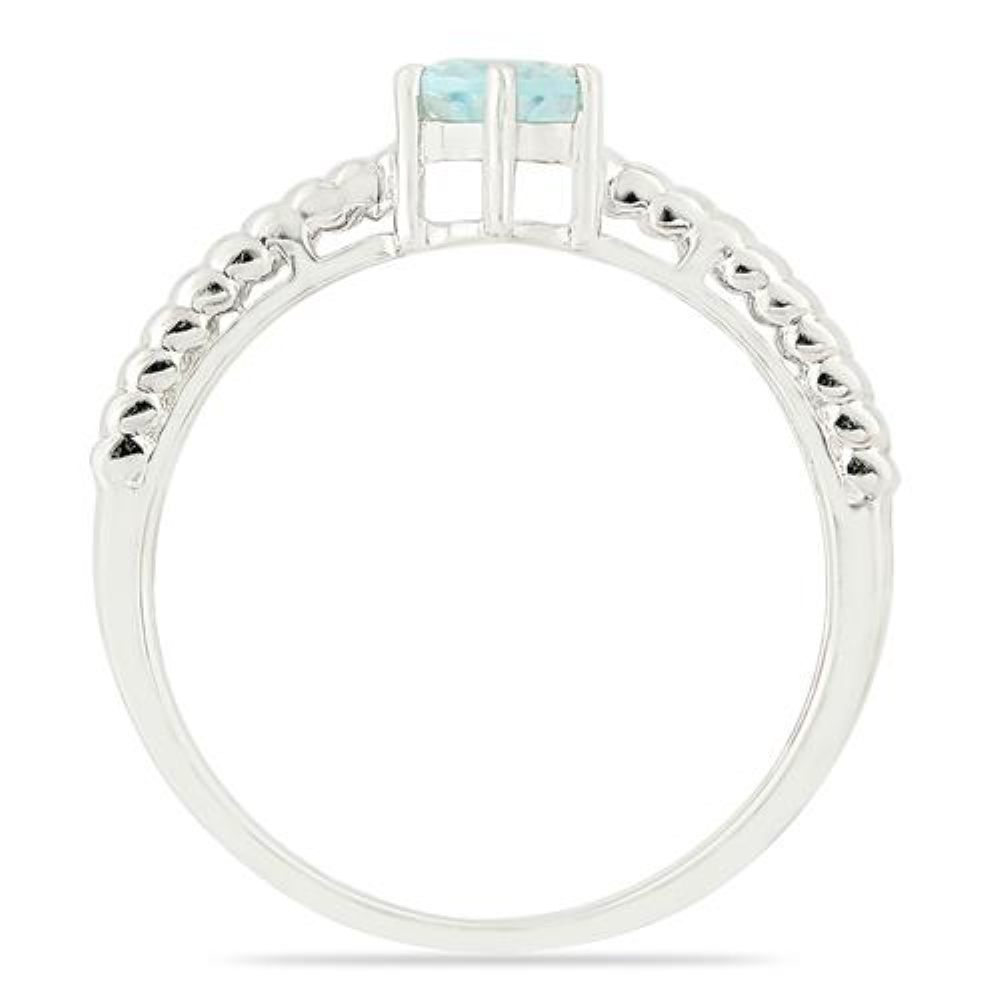 BUY 925 SILVER NATURAL SKY BLUE TOPAZ SINGLE STONE RING