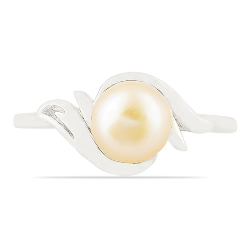 BUY REAL PEACH FRESHWATER PEARL GEMSTONE RING IN STERLING SILVER