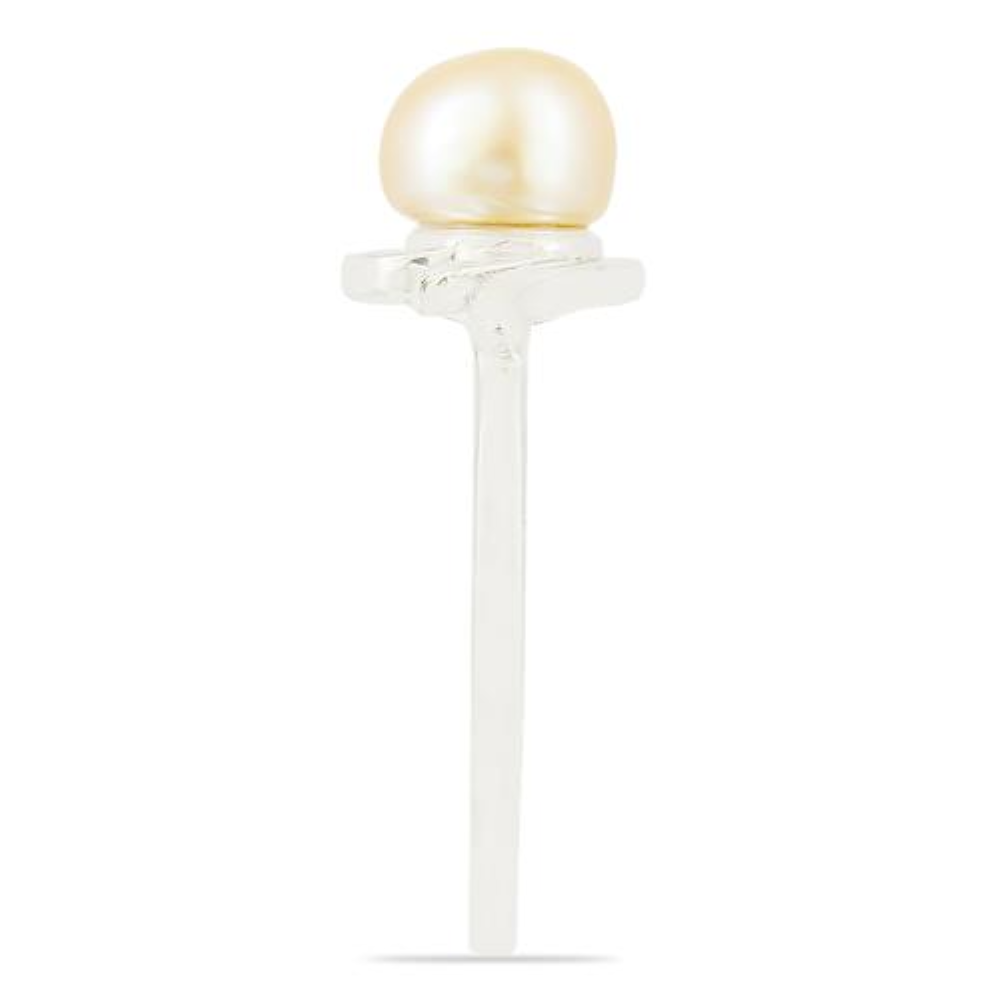 BUY REAL PEACH FRESHWATER PEARL GEMSTONE RING IN STERLING SILVER