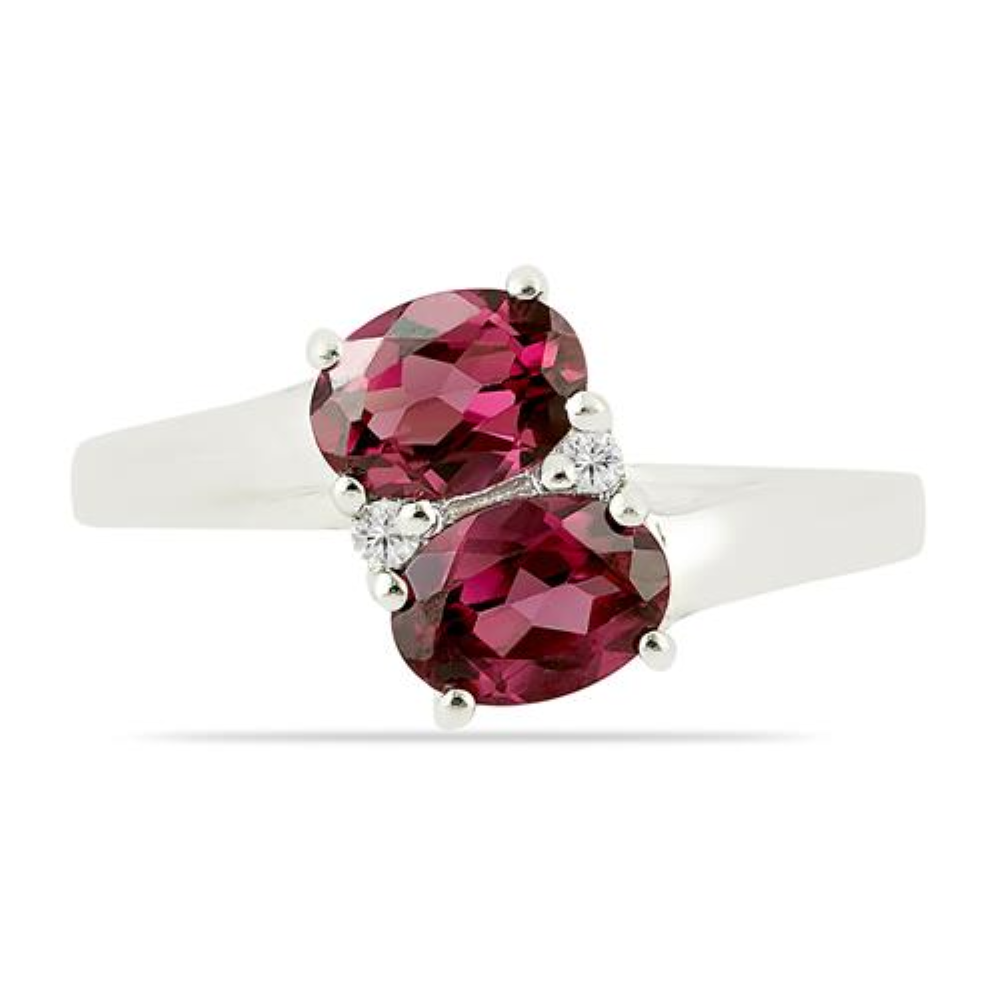 BUY STERLING SILVER NATURAL RHODOLITE GEMSTONE RING