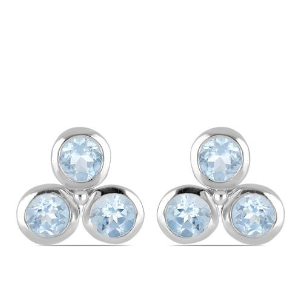 BUY STERLING SILVER REAL BLACK SAPPHIRE GEMSTONE EARRINGS
