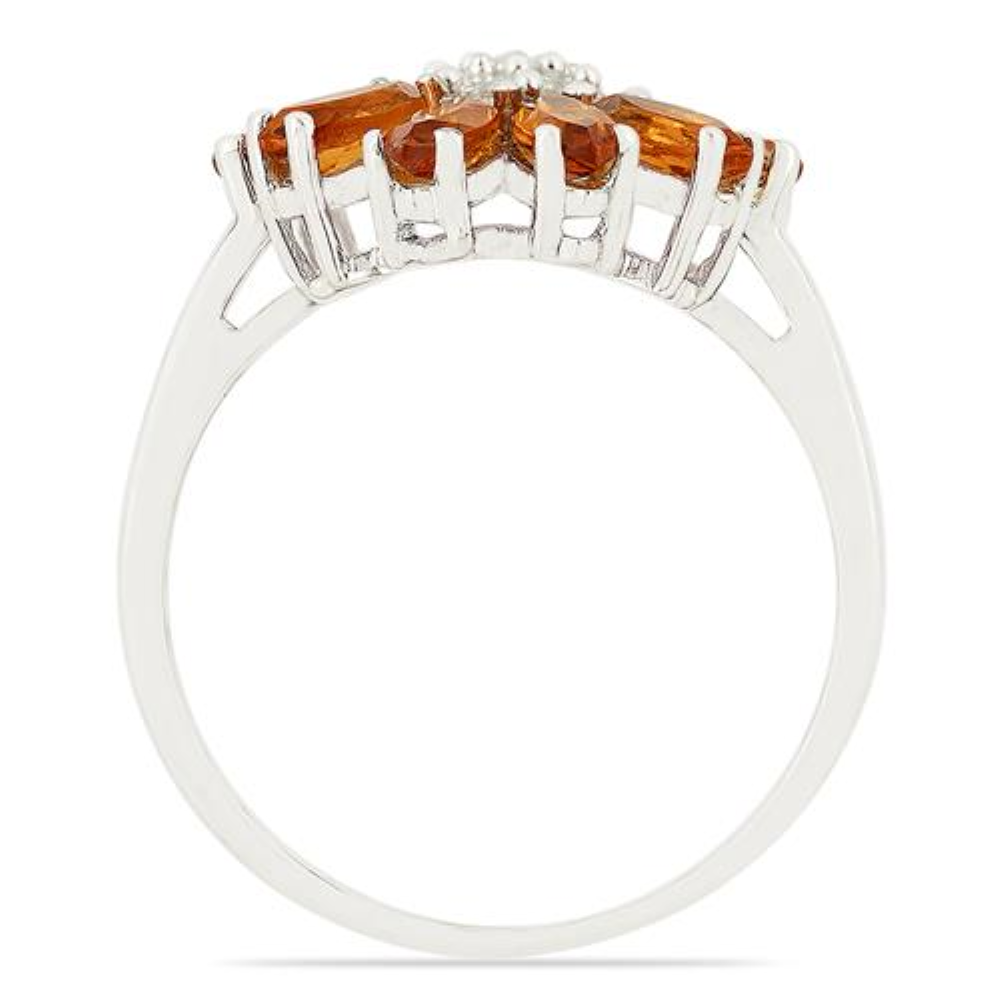 BUY NATURAL MADEIRA CITRINE FLOWER RING IN 925 STERLING SILVER