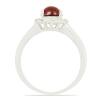 BUY NATURAL GARNET GEMSTONE HALO RING  IN 925 SILVER