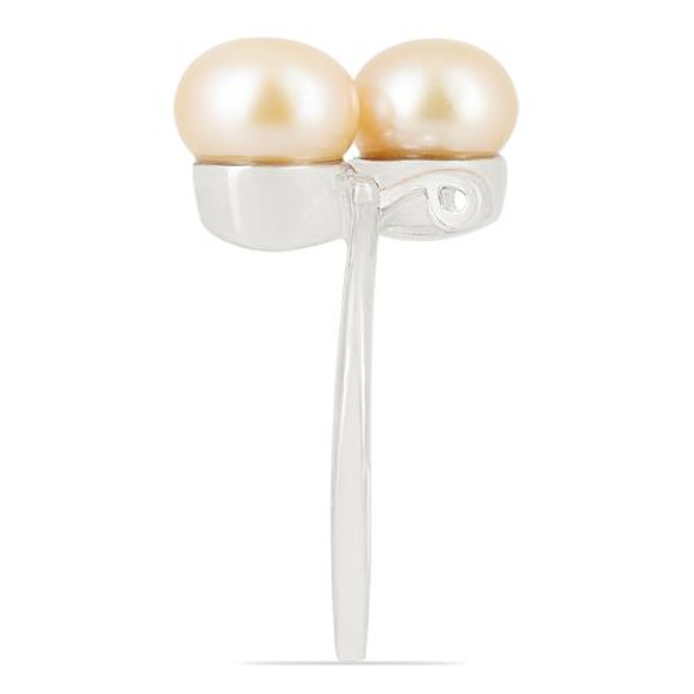 BUY REAL PEACH PEARL GEMSTONE STYLISH RING IN 925 STERLING SILVER
