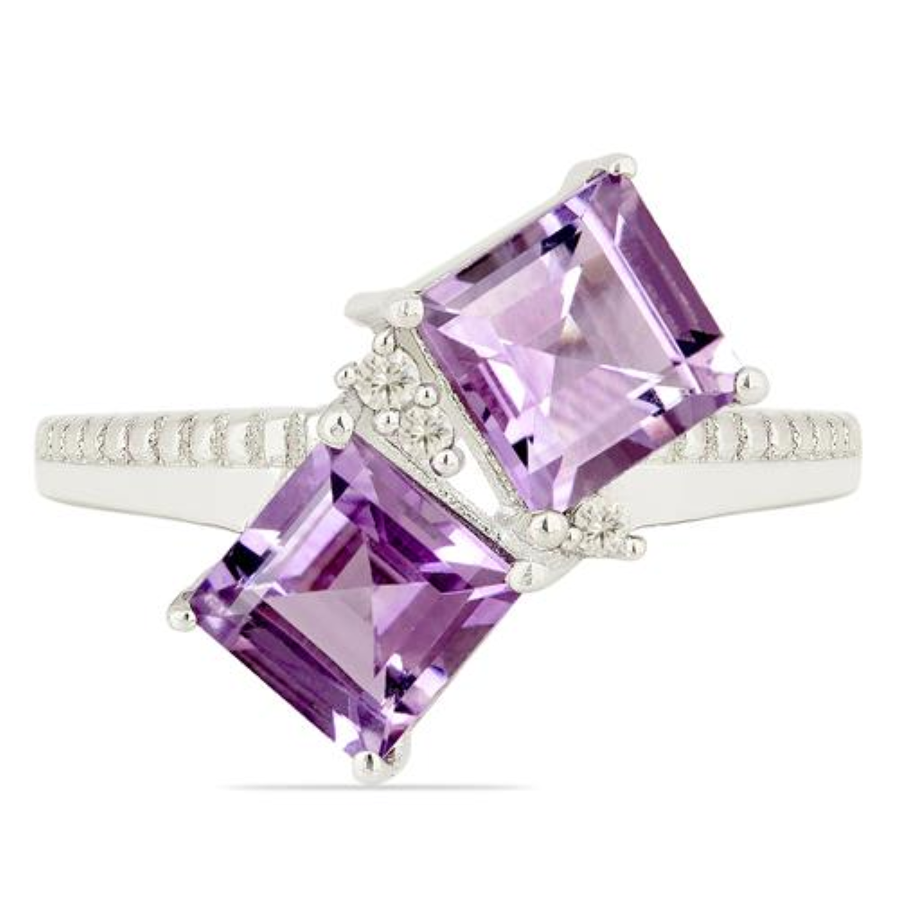 BUY STERLING SILVER NATURAL PINK AMETHYST GEMSTONE RING