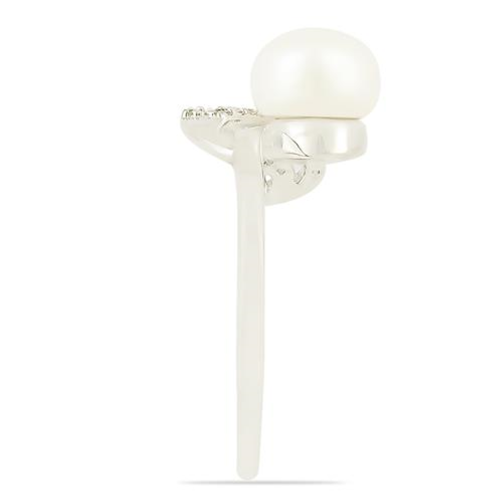 BUY NATURAL WHITE PEARL STYLISH  RING IN 925 SILVER