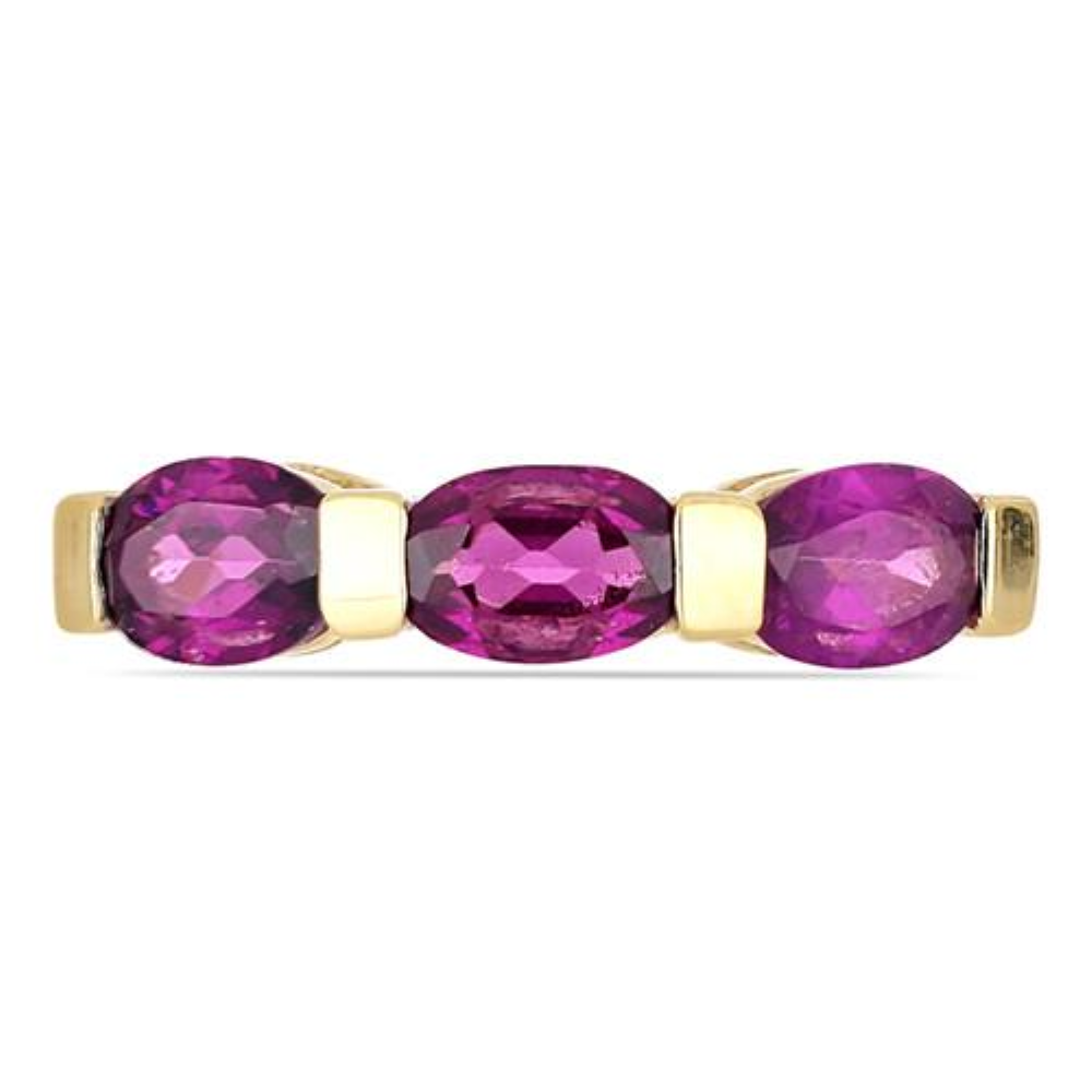 BUY STERLING SILVER GOLD PLATED RHODOLITE GEMSTONE UNIQUE  RING