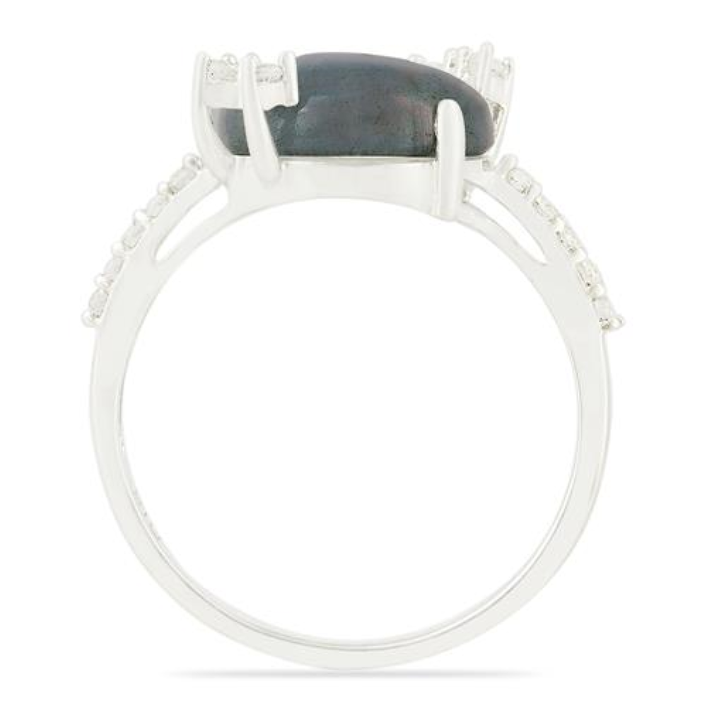 BUY LABRADORITE GEMSTONE BIG STONE RING IN STERLING SILVER