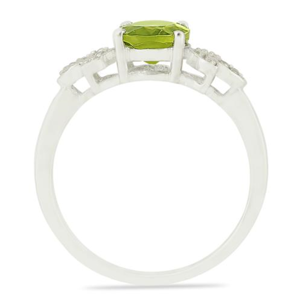 BUY NATURAL PERIDOT GEMSTONE CLASSIC RING IN 925 SILVER