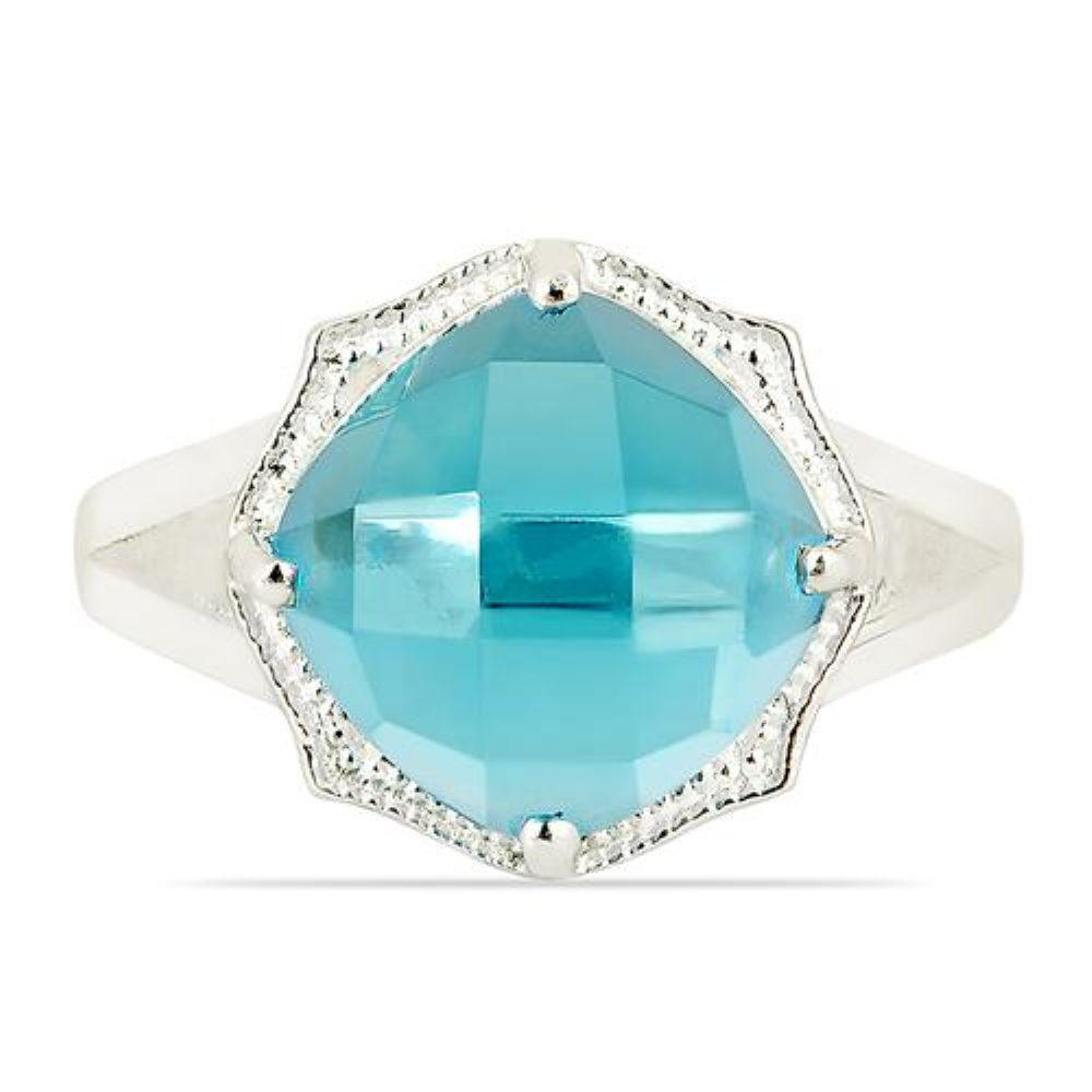 BUY STERLING SILVER REAL SKY BLUE TOPAZ GEMSTONE SINGLE STONE RING