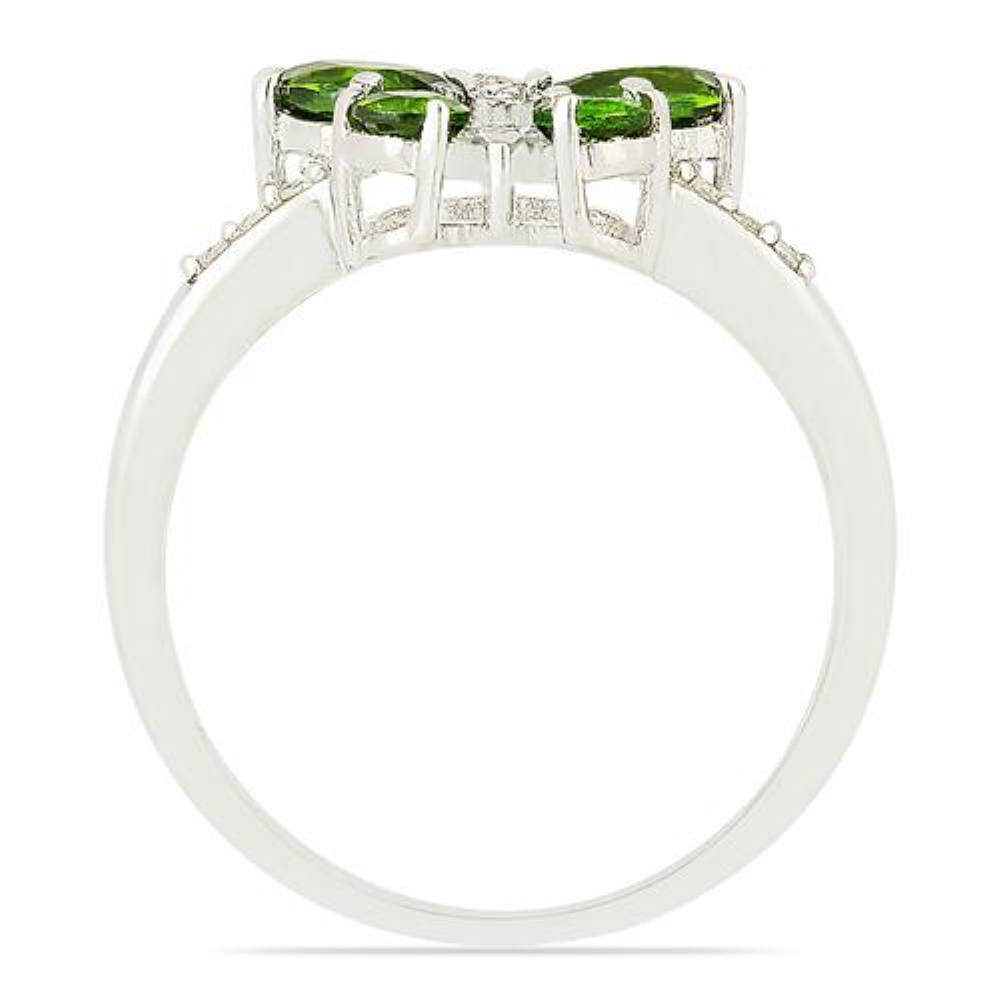 BUY 925 STERLING SILVER NATURAL CHROME DIOPSITE GEMSTONE RING
