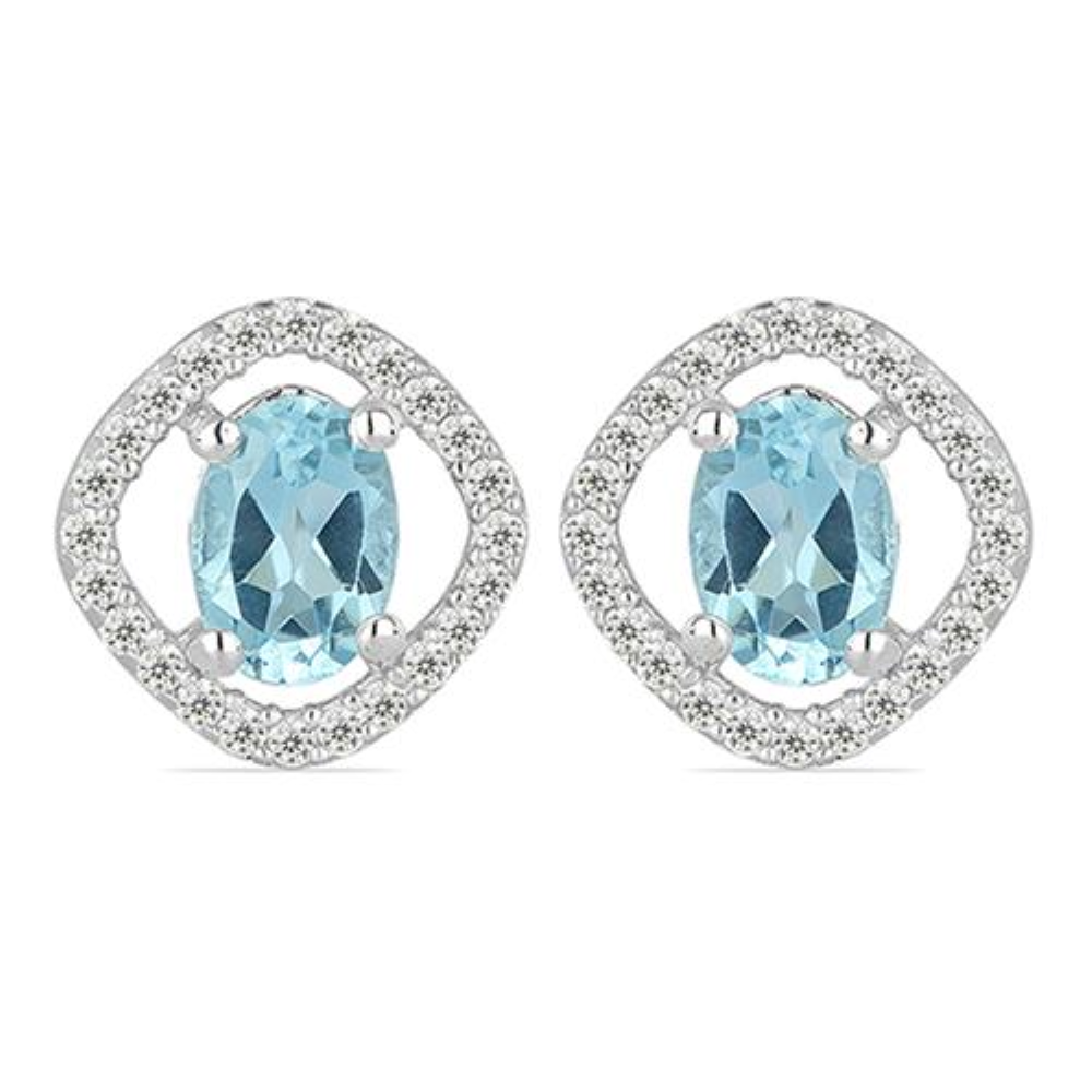 BUY REAL RHODOLITE GEMSTONE HALO EARRINGS IN 925 SILVER