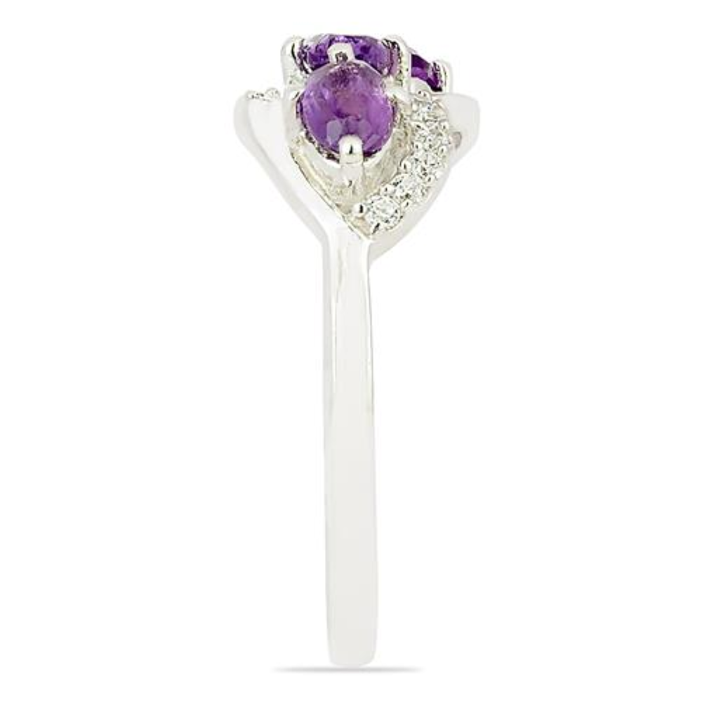 BUY REAL AMETHYST GEMSTONE RING IN 925 STERLING SILVER