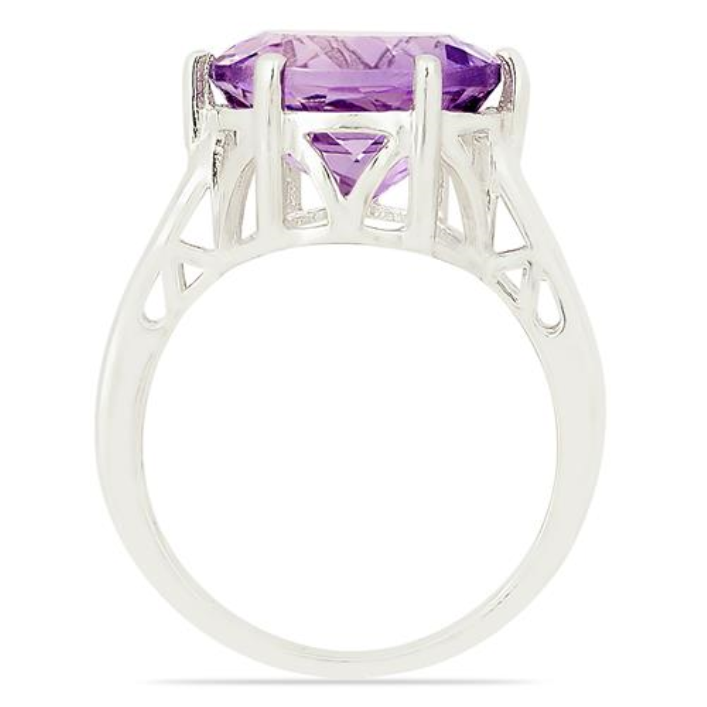 BUY NATURAL PINK AMETHYST GEMSTONE BIG STONE RING IN STERLING SILVER