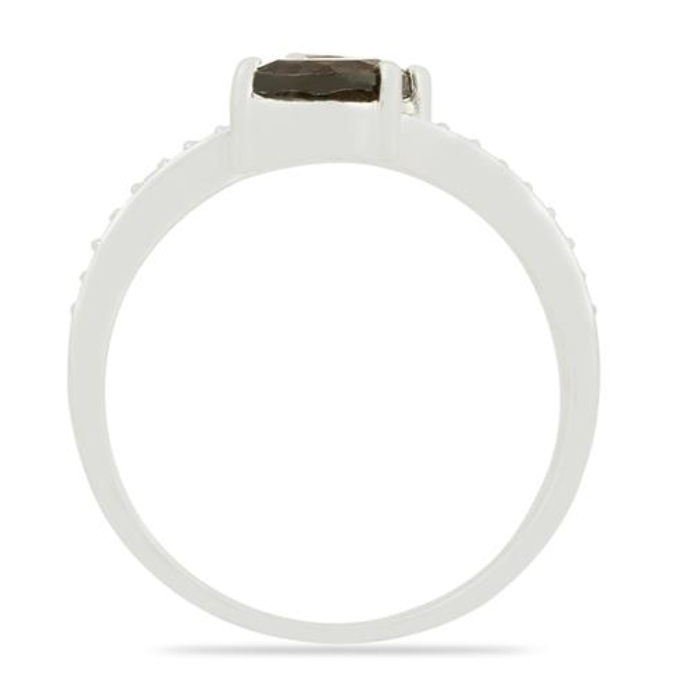 BUY 925 SILVER NATURAL SMOKY GEMSTONE RING