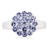 BUY STERLING SILVER NATURAL TANZANITE GEMSTONE CLUSTER RING