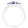 BUY STERLING SILVER NATURAL TANZANITE GEMSTONE CLUSTER RING