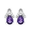 BUY 14K GOLD REAL AMETHYST GEMSTONE CLASSIC EARRINGS WITH WHITE DIAMOND – JEWELPIN