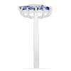 BUY NATURAL TANZANITE GEMSTONE FLOWER RING IN 925 SILVER