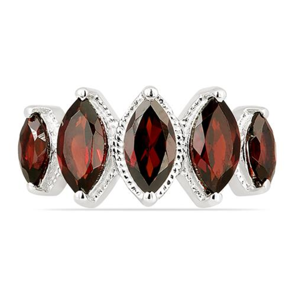 BUY 925 SILVER REAL GARNET GEMSTONE RING 