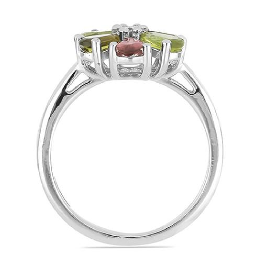 BUY 925 STERLING SILVER NATURAL MULTI TOURMALINE GEMSTONE RING