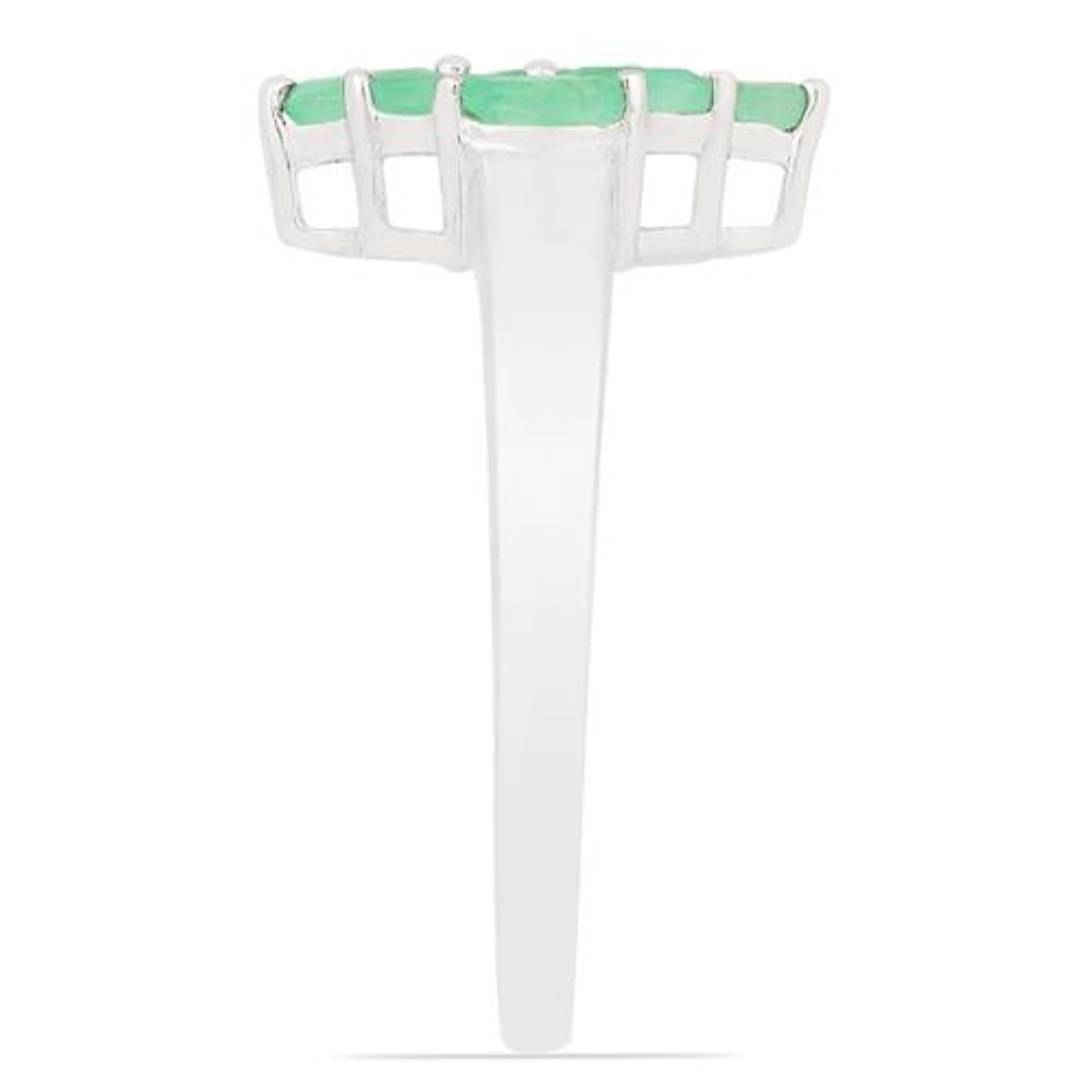 BUY REAL EMERALD GEMSTONE CLUSTER RING IN 925 SILVER