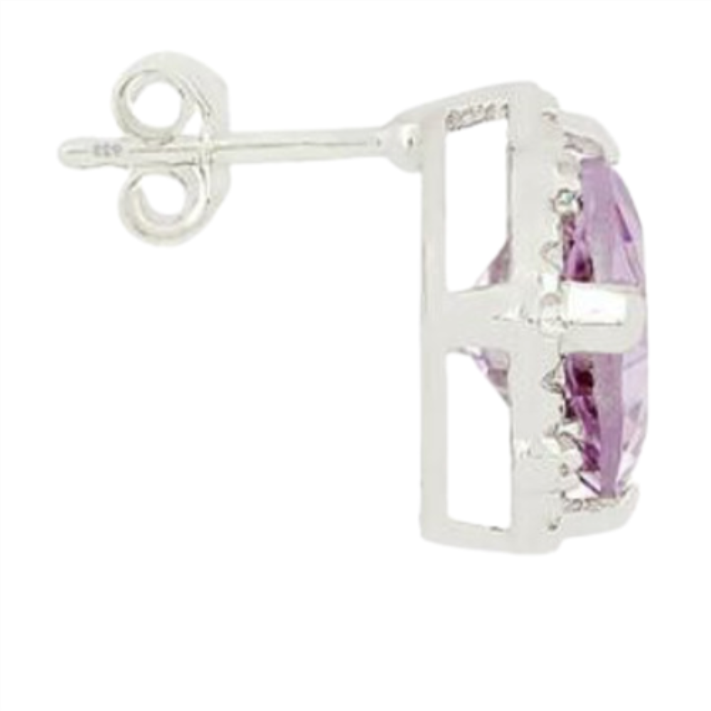 BUY REAL PINK AMETHYST GEMSTONE CLASSIC EARRINGS