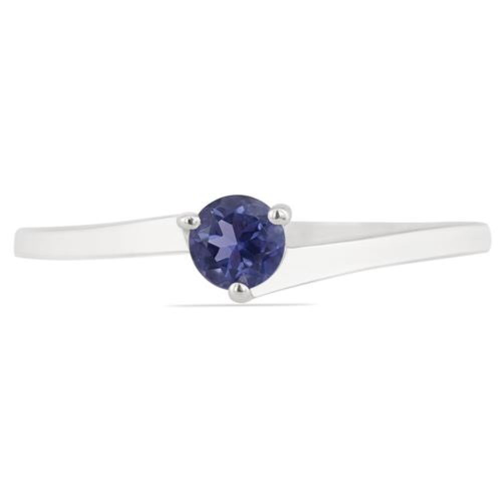 BUY STERLING SILVER NATURAL BLUE KYANITE SINGLE STONE RING