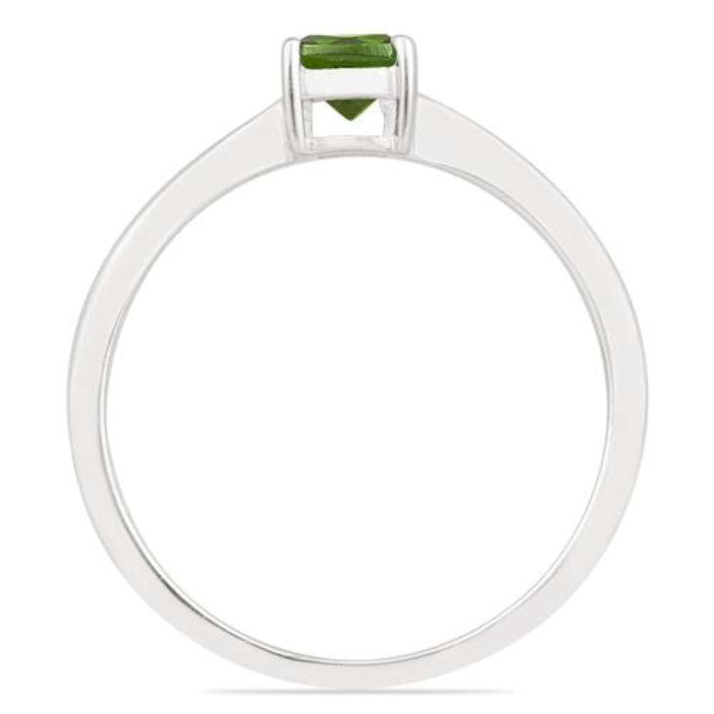BUY 925 SILVER NATURAL CHROME DIOPSITE SINGLE STONE RING