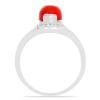 BUY STERLING SILVER COMPRESSED RED CORAL GEMSTONE CLASSIC  RING