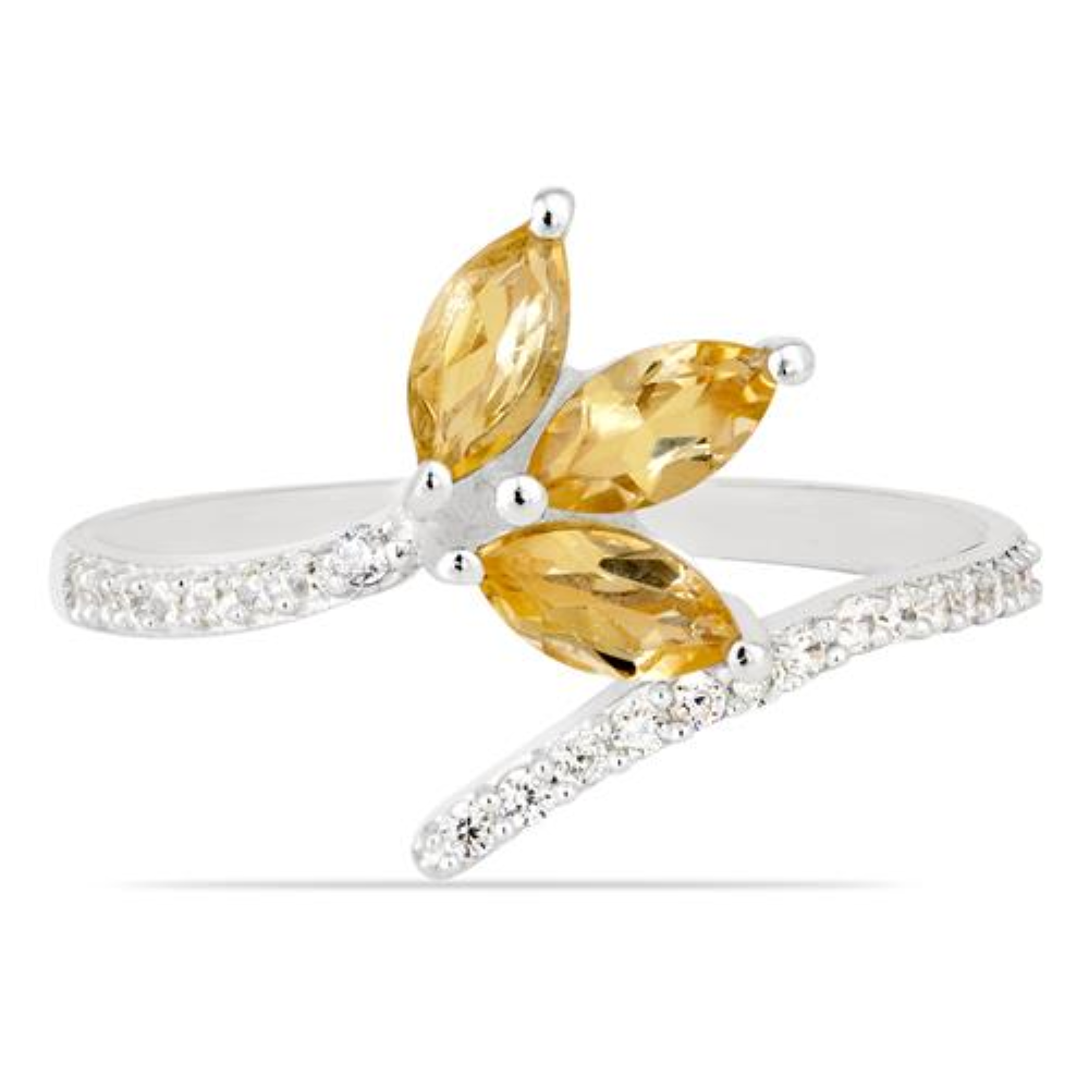 BUY 925 SILVER NATURAL CITRINE GEMSTONE RING