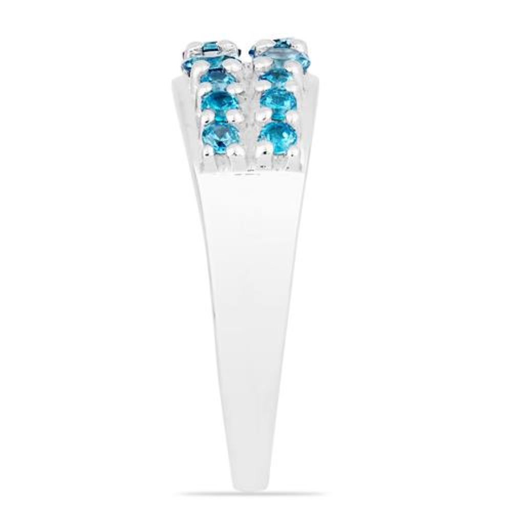 BUY STERLING SILVER NATURAL LONDON TOPAZ GEMSTONE CLUSTER RING