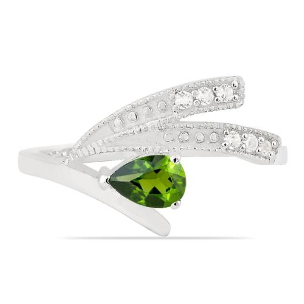 BUY REAL CHROME DIOPSIDE GEMSTONE CLASSIC RING IN 925 SILVER