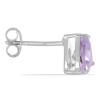 BUY 925 SILVER NATURAL PINK AMETHYST SINGLE STONE EARRINGS 