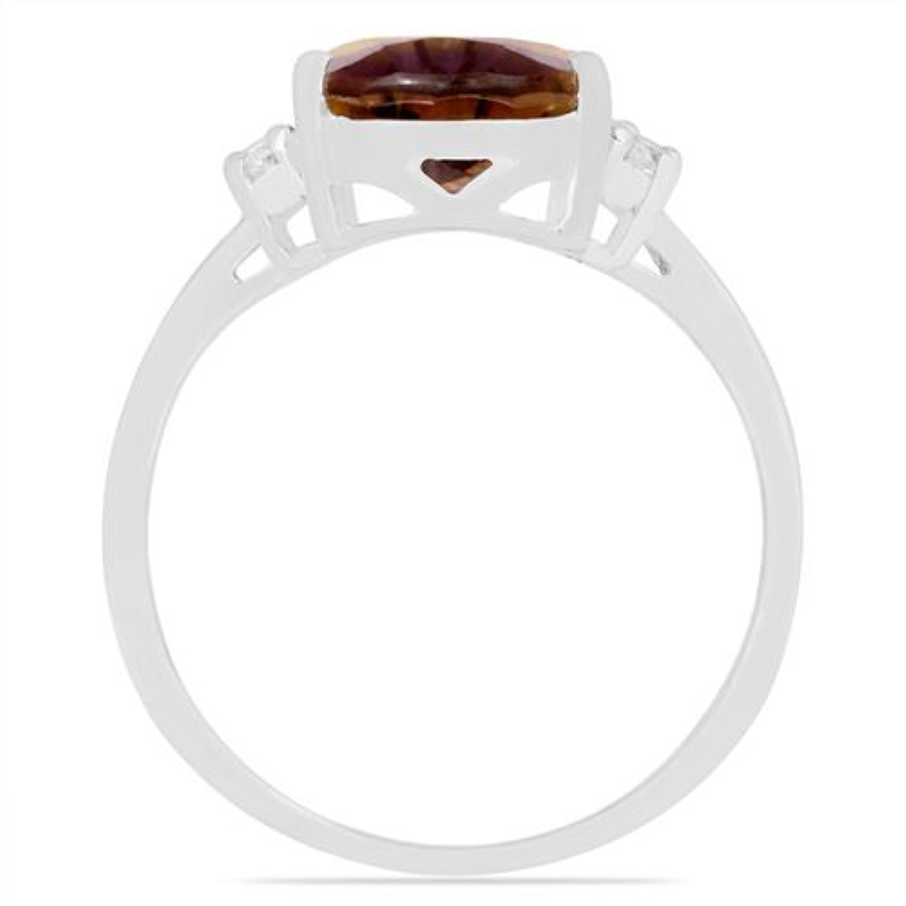 BUY STERLING SILVER  SYNTHETIC AMETRINE GEMSTONE BIG STONE RING