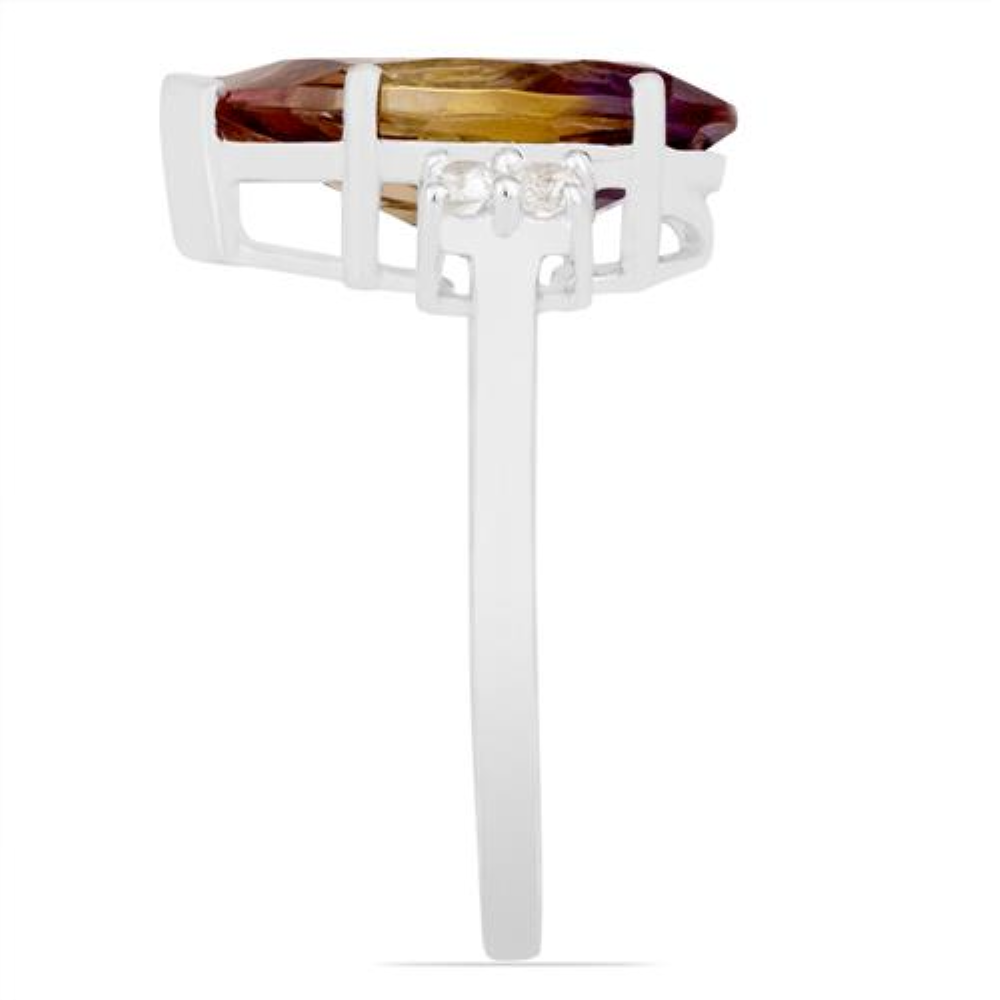 BUY STERLING SILVER  SYNTHETIC AMETRINE GEMSTONE BIG STONE RING