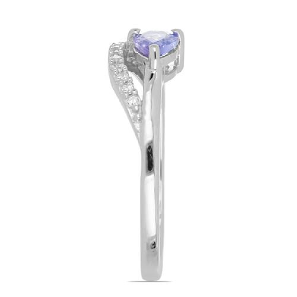 BUY STERLING SILVER NATURAL TANZANITE GEMSTONE CLASSIC RING