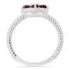 BUY 925 SILVER NATURAL GARNET GEMSTONE FLOWER RING