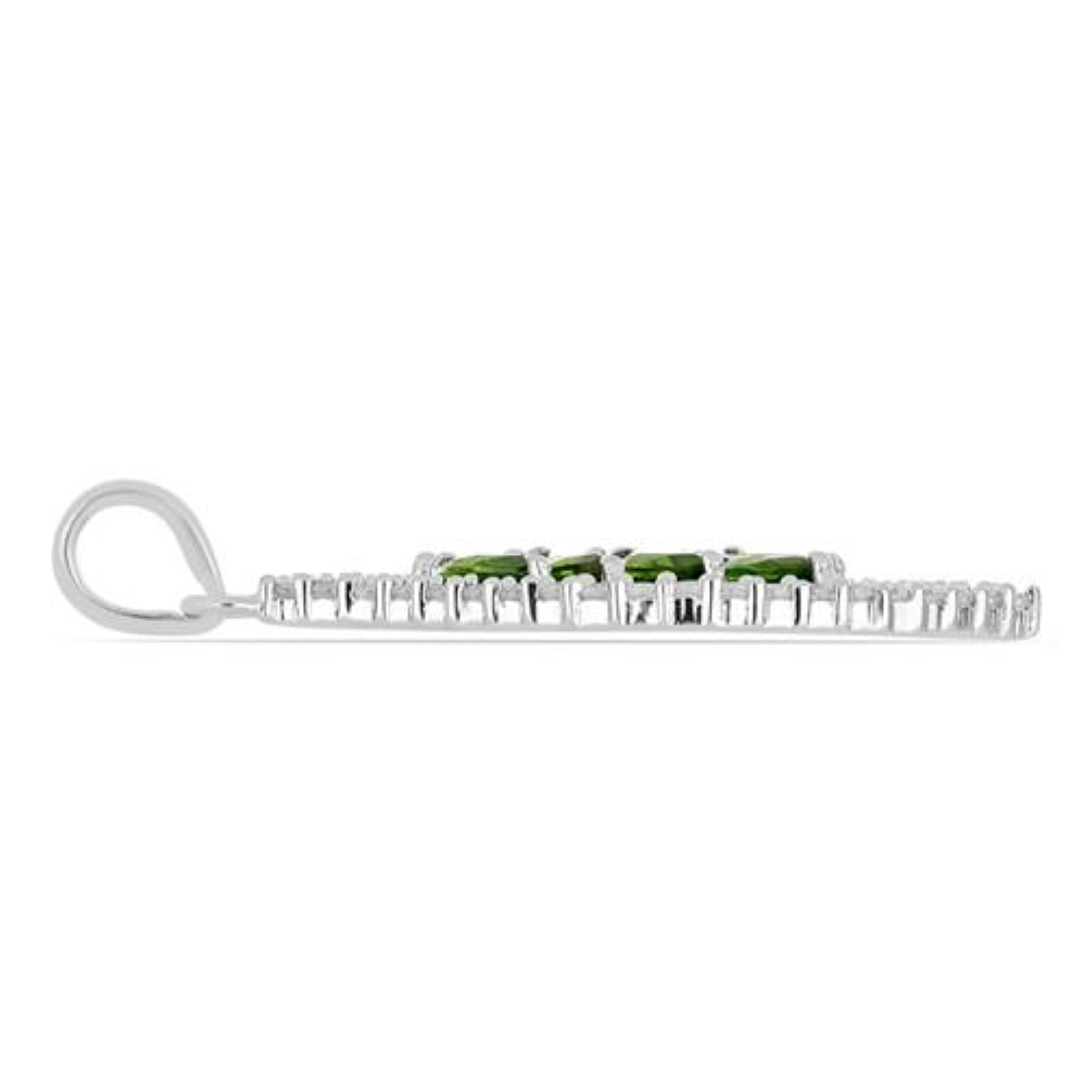 BUY NATURAL CHROME DIOPSIDE LEAF PENDANT IN 925 STERLING SILVER