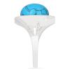 BUY SYNTHETIC TURQUOISE GEMSTONE BIG STONE RING IN STERLING SILVER 
