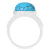 BUY SYNTHETIC TURQUOISE GEMSTONE BIG STONE RING IN STERLING SILVER 