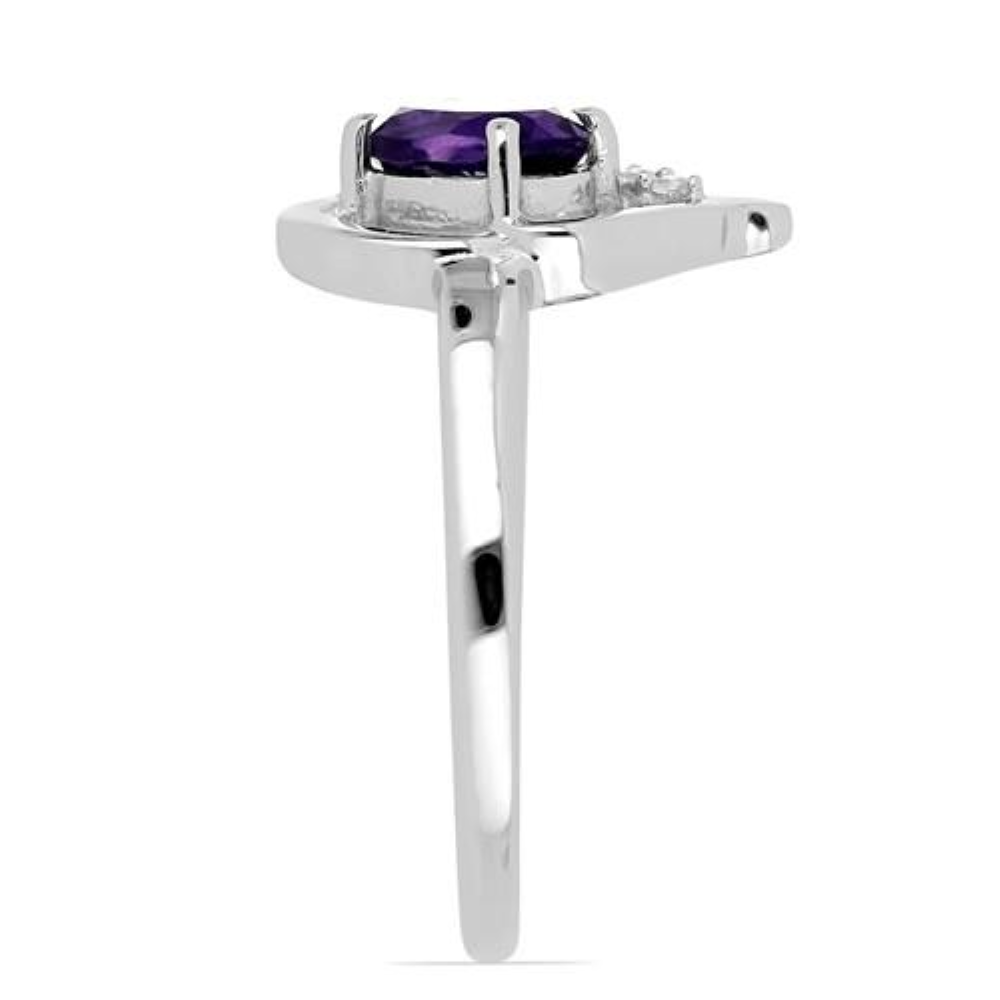 BUY STERLING SILVER NATURAL AFRICAN AMETHYST GEMSTONE CLASSIC RING