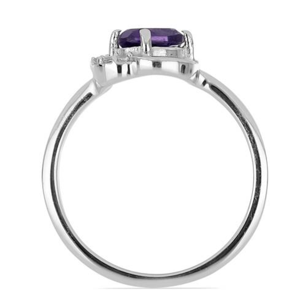 BUY STERLING SILVER NATURAL AFRICAN AMETHYST GEMSTONE CLASSIC RING