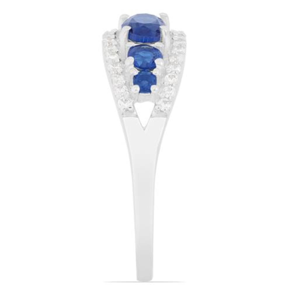 BUY BLUE SAPPHIRE MULTI GEMSTONE STYLISH RING IN 925 SILVER