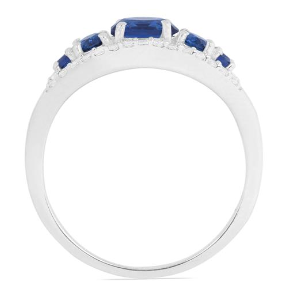 BUY BLUE SAPPHIRE MULTI GEMSTONE STYLISH RING IN 925 SILVER